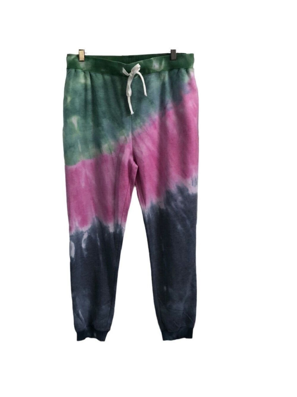 She + Sky Tie Dye Ombre French Terry Knit Joggers Size Medium NWT